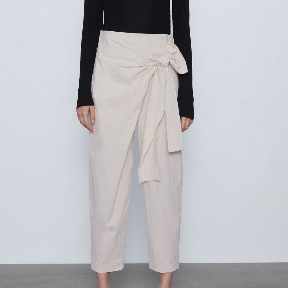 Zara trousers tied pareo pants